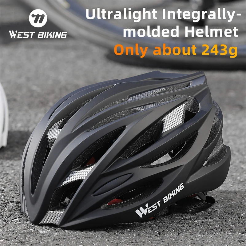 WEST BIKING Ultralight Cycling Helmet Integrated Molding Breathable Men Women Racing Helmet MTB Road Bike Helmet Equipment