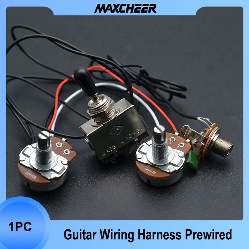 

Предварительно смонтированный монтажный жгут для электрогитары, с 3 переключателями, захват 500K, для электрогитары LP