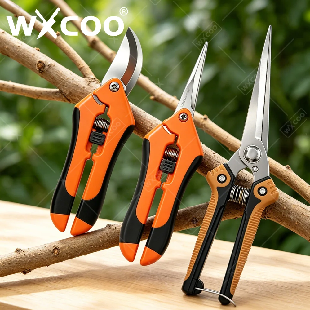 Stainless Steel Professional Gardening Shears Pruning Branches Fruit Tree Flowers Household Pruning Shears Sharp Garden Tools