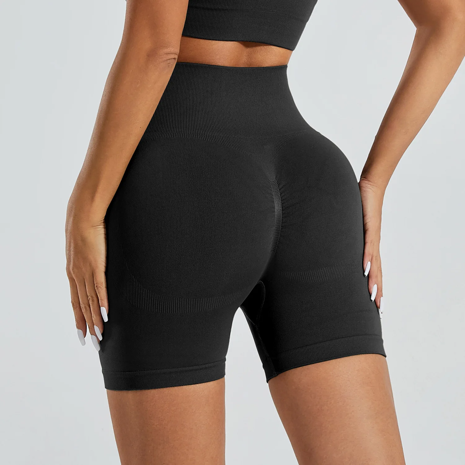 Summer High Waisted Yoga Shorts Fashionable and Sexy Running Fitness Pants Solid Color Yoga Leggings