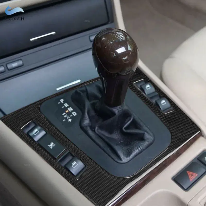 For BMW 3 Series E46 1999 2000 2001 2002 2003 2004 Soft Carbon Fiber Car Interior Gear Shift Panel Trim Frame Cover Decoration