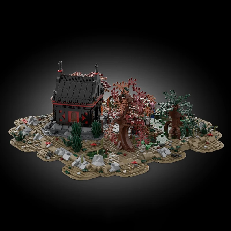 ยุคกลางบ้านต้นไม้ Alone Diorama รุ่น Moc อาคารอิฐปราสาท Modular DIY ชุดประกอบบล็อกของเล่นคริสต์มาสของขวัญ