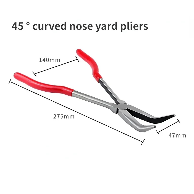 45&90 Degree Long Handled Crucible Pliers, Curved Needle Nose Pliers, Right Angle Curved Pliers for Jewelry Making