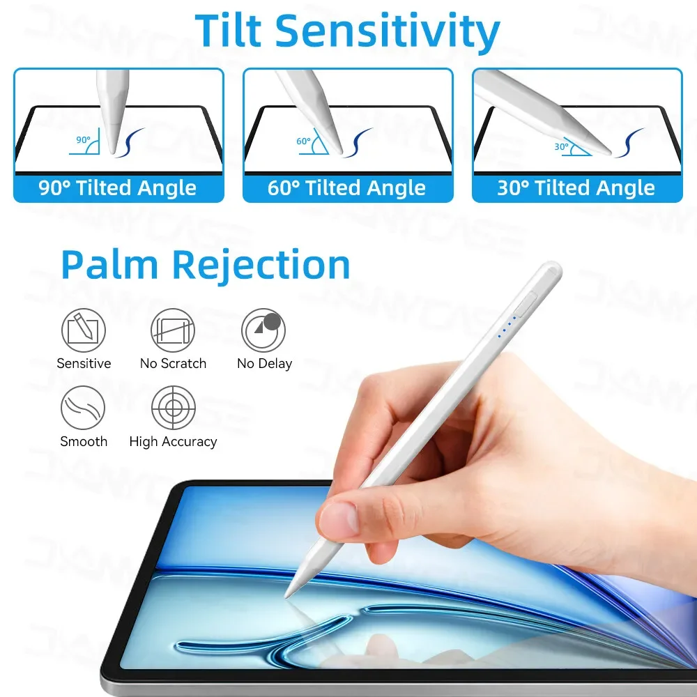 Stylus For Apple Pencil 2024 iPad Air 11 Air 13 M2 Pro 13 11 M4 5/6/7/8/9/10th Gen  Air 3/4/5 Mini 5 6 with Palm Rejection