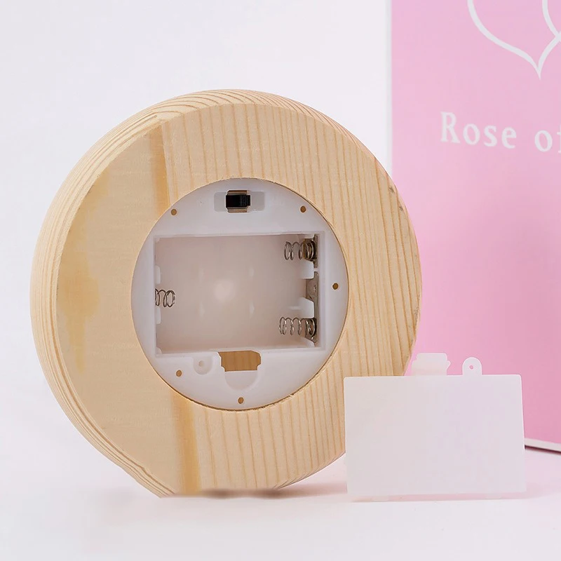 

Transparent Acrylic Lampshade Portable Desktop Decorative Light Valentine'S Day Gift Lamp Lightweight Led Rose Decoration Light