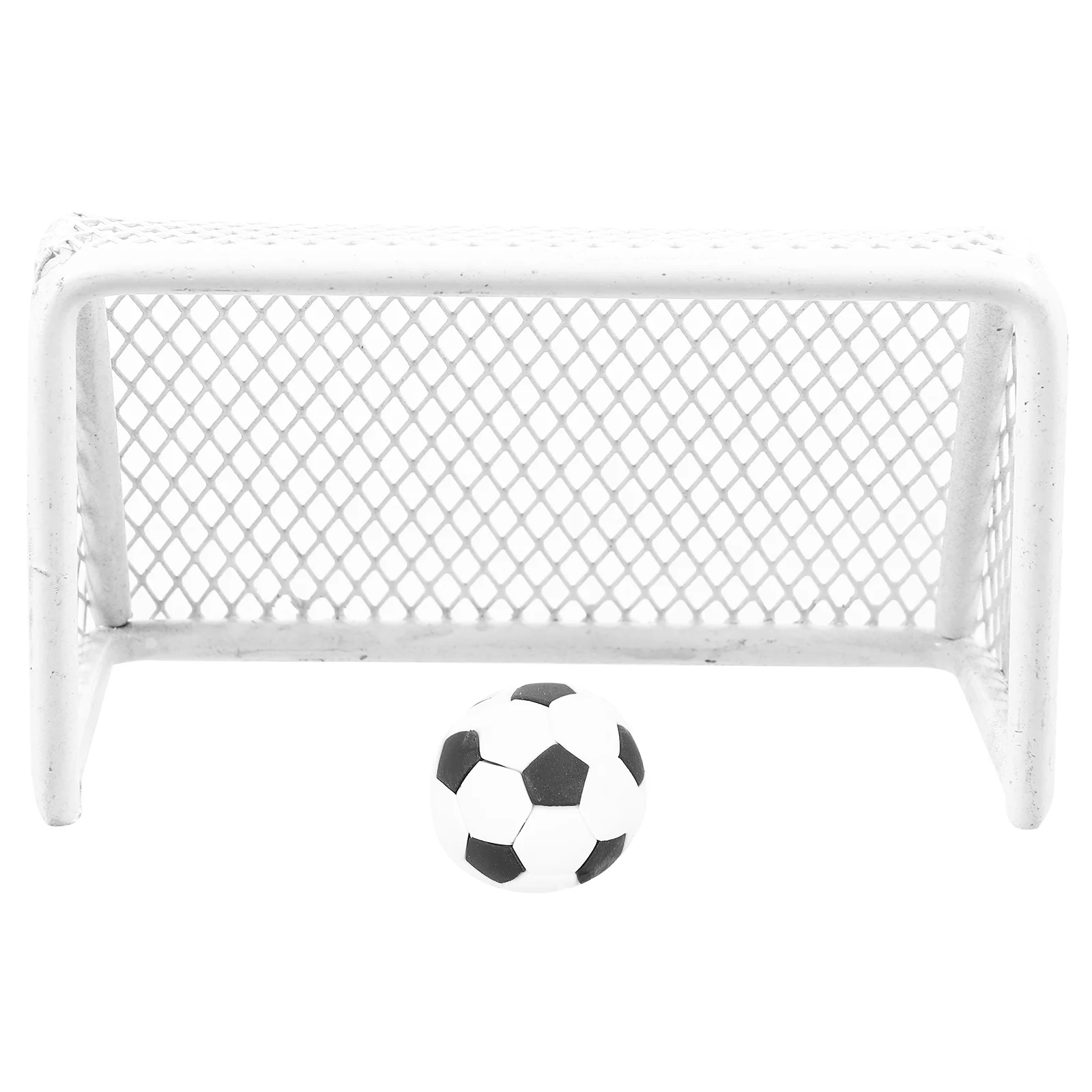 Mini Football Goal Lifelike Soccer House Decors Ceramic Tile Dollhouse Iron