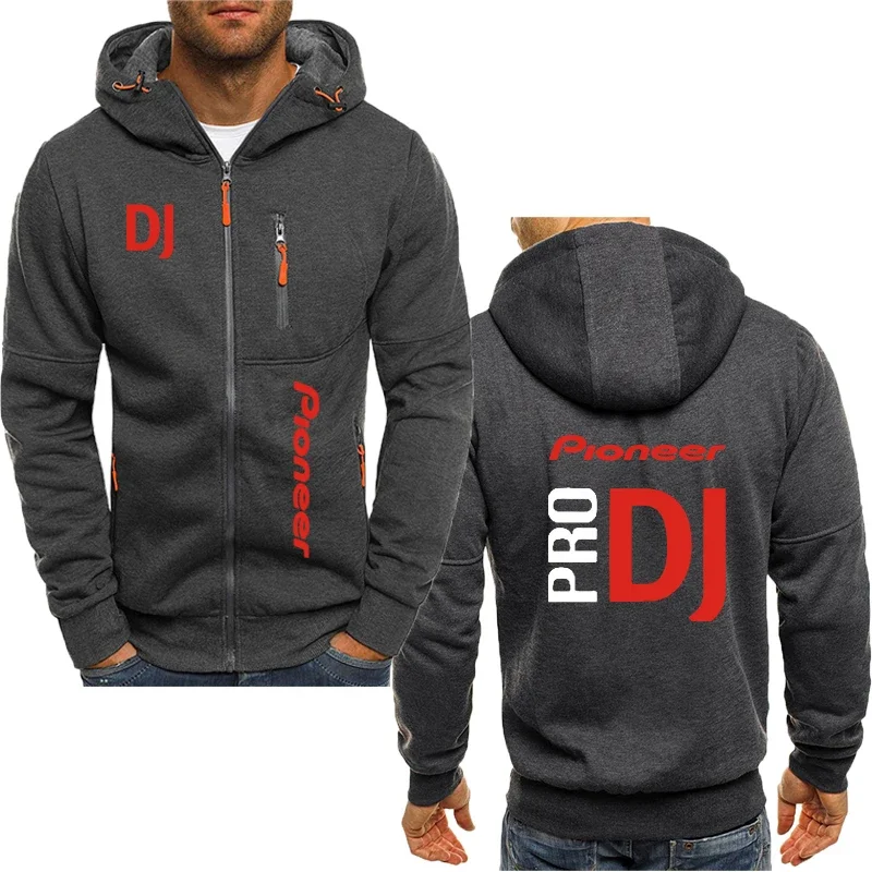 DJ Pioneer PRO estampado com capuz de zíper masculino, jaquetas Harajuku, casacos de algodão, tops casuais, moletons da moda, novo, 2024