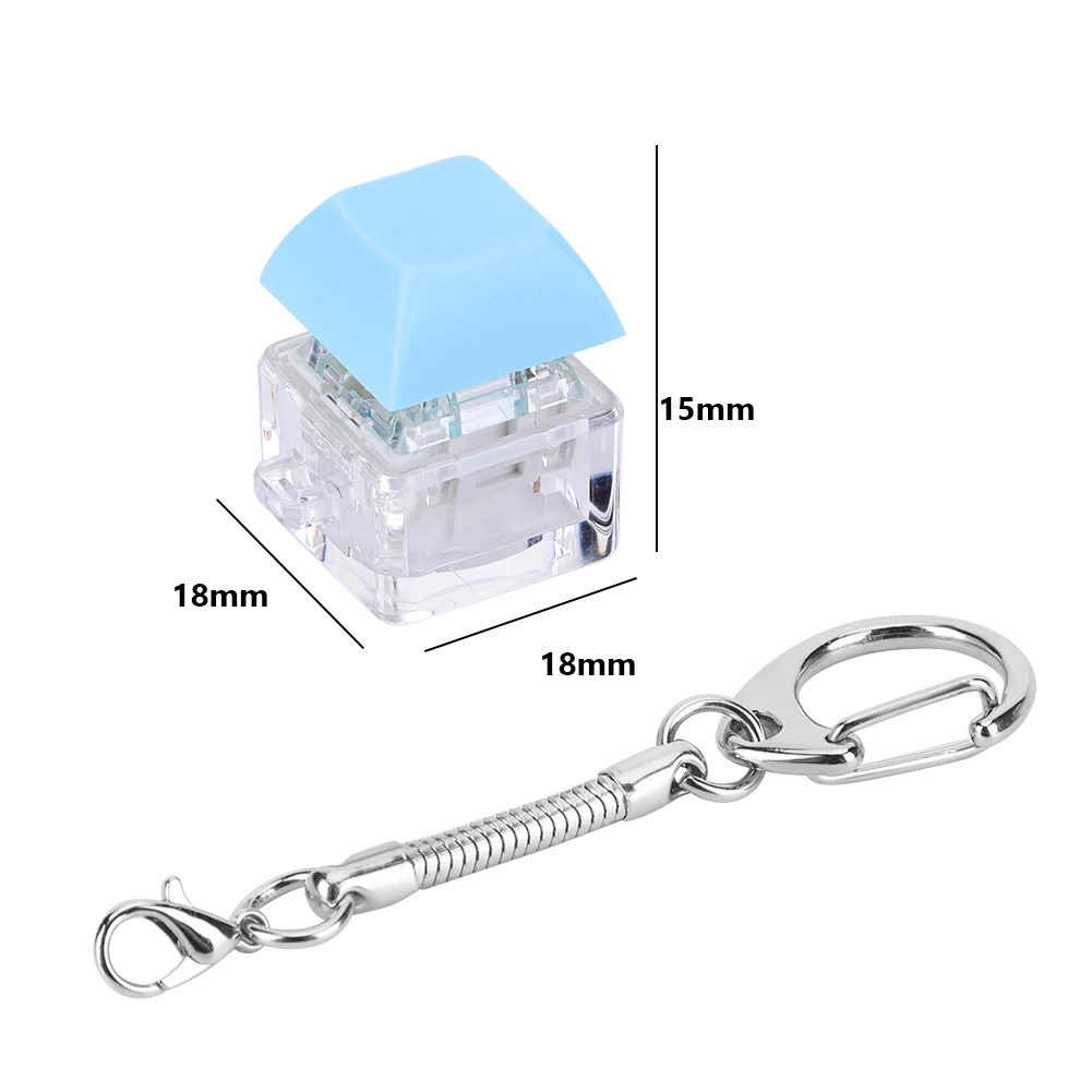 Keyboard Fidget Keychain 1 Key Keyboard Decompression Toys DIY Mechanical Keyboard Keychain Button Stress Relief Gifts for Men