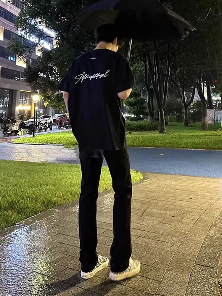 

American Vibe Men's Slim Fit Elastic Denim Pants High Street Cool Straight Leg Bell Bot for Autumn Wear Youth Faion