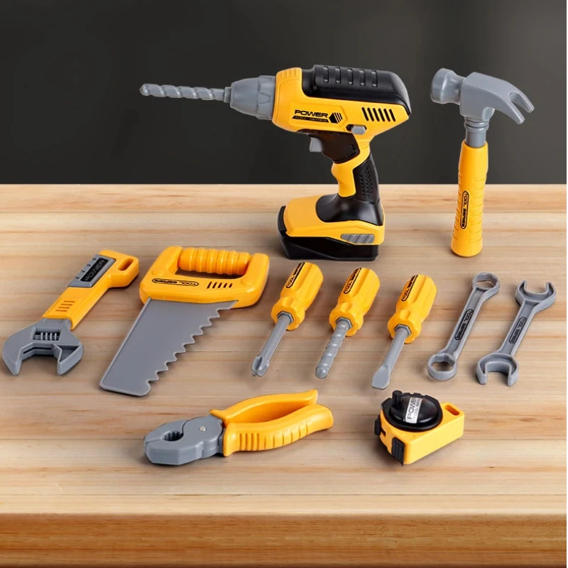 Kids Simulation Repair‑Tool‑Box Toy Set Electric‑Drill Chainsaw Pretend‑Play Role‑Playing Kit Educational Gift for Boys