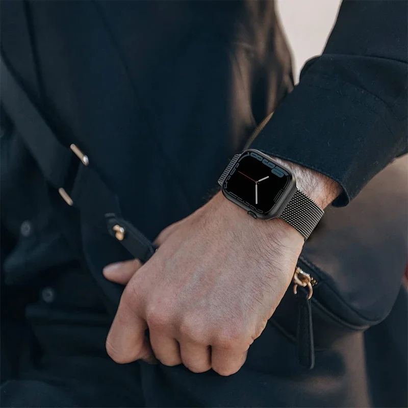 Milanese Loop Strap For Apple watch Band 46mm 44mm 40mm 45mm 41mm 49mm 38 42mm Magnetic bracelet iWatch Series Ultra 10 9 8 SE 7