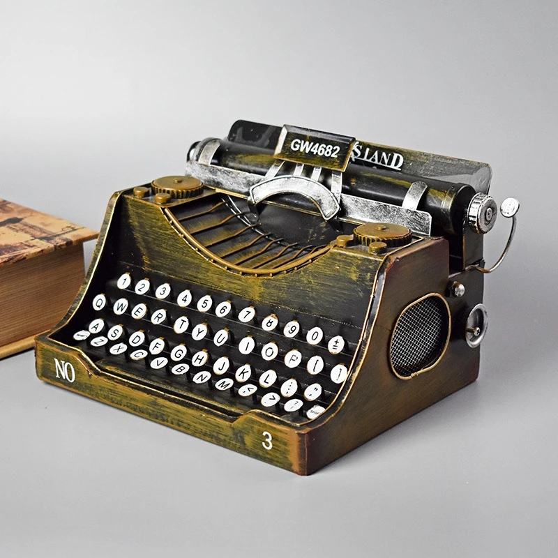 

Nostalgic retro typewriter model ornament/creative wrought iron decoration bar Internet cafe photography props