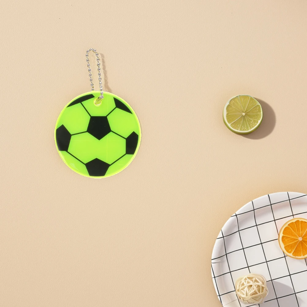 

12 PCS Football Pendant Keychain Goodie Bags Reflective Keychains Green Pvc Night Reflector Pendants