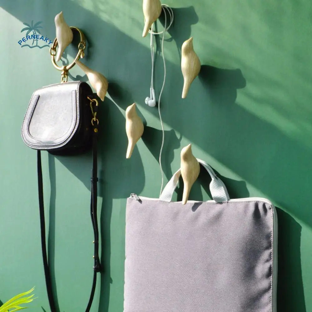 

Heavy Duty Cute 3D Creative Bird Wall Hook Luxury Modern Bird Resin Wall Hook Space-saving Key Holder Kitchen