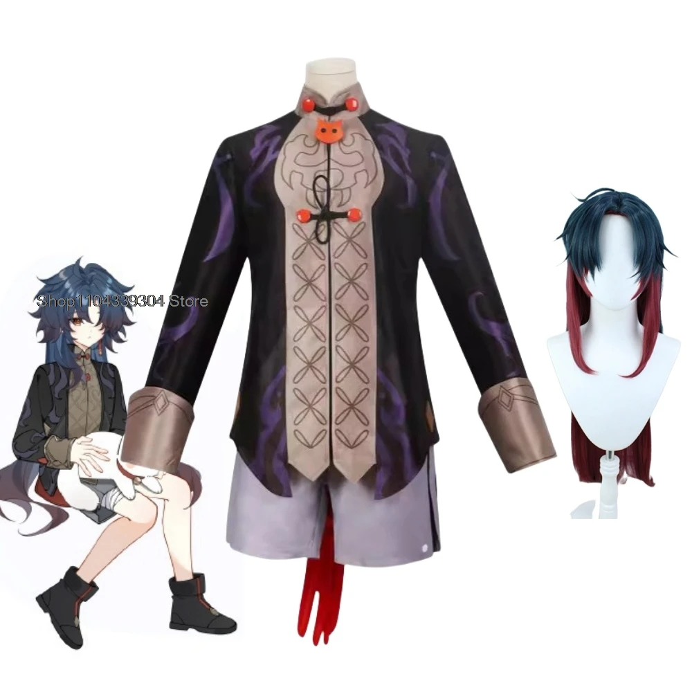 Anime Game Honkai Star Rail Blade Cosplay Costumes Wigs Long Dark Blue Hair Men Women Halloween Party Carnival Role Play Outfits