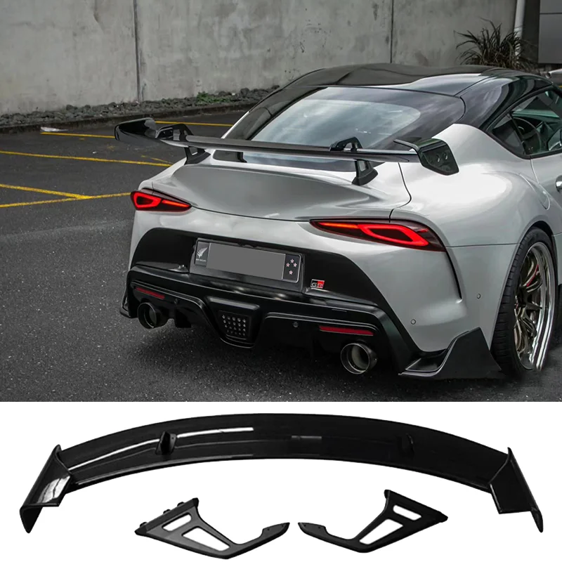 

For Toyota Supra A90 A91 2019-2022 High Quality Carbon Fiber Rear Gloss Black Spoiler Wing Trunk Lip Boot Cover Car GT Styling