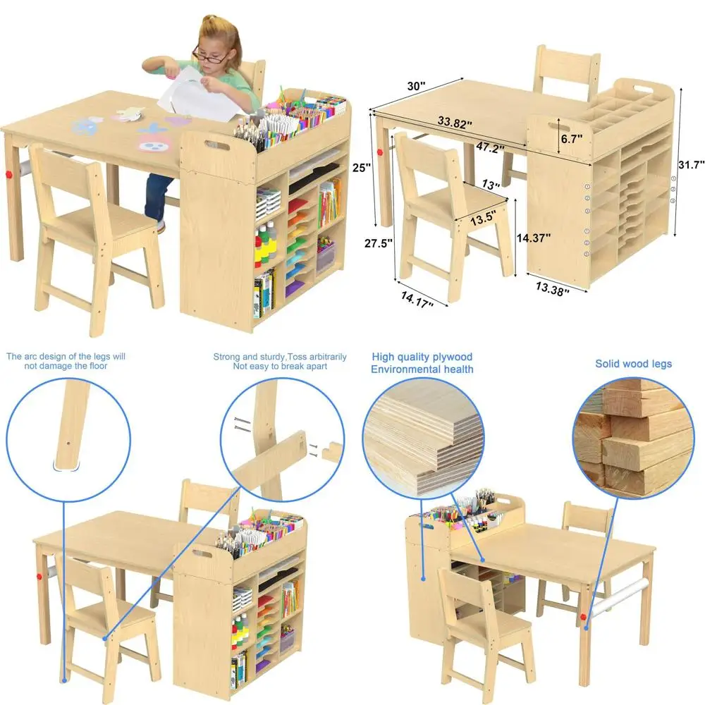 

Набор для творчества для детей, стол для рисования с органайзером, подходит для детей 8-12 лет, 47 дюймов (длина) x 30 дюймов (ширина)