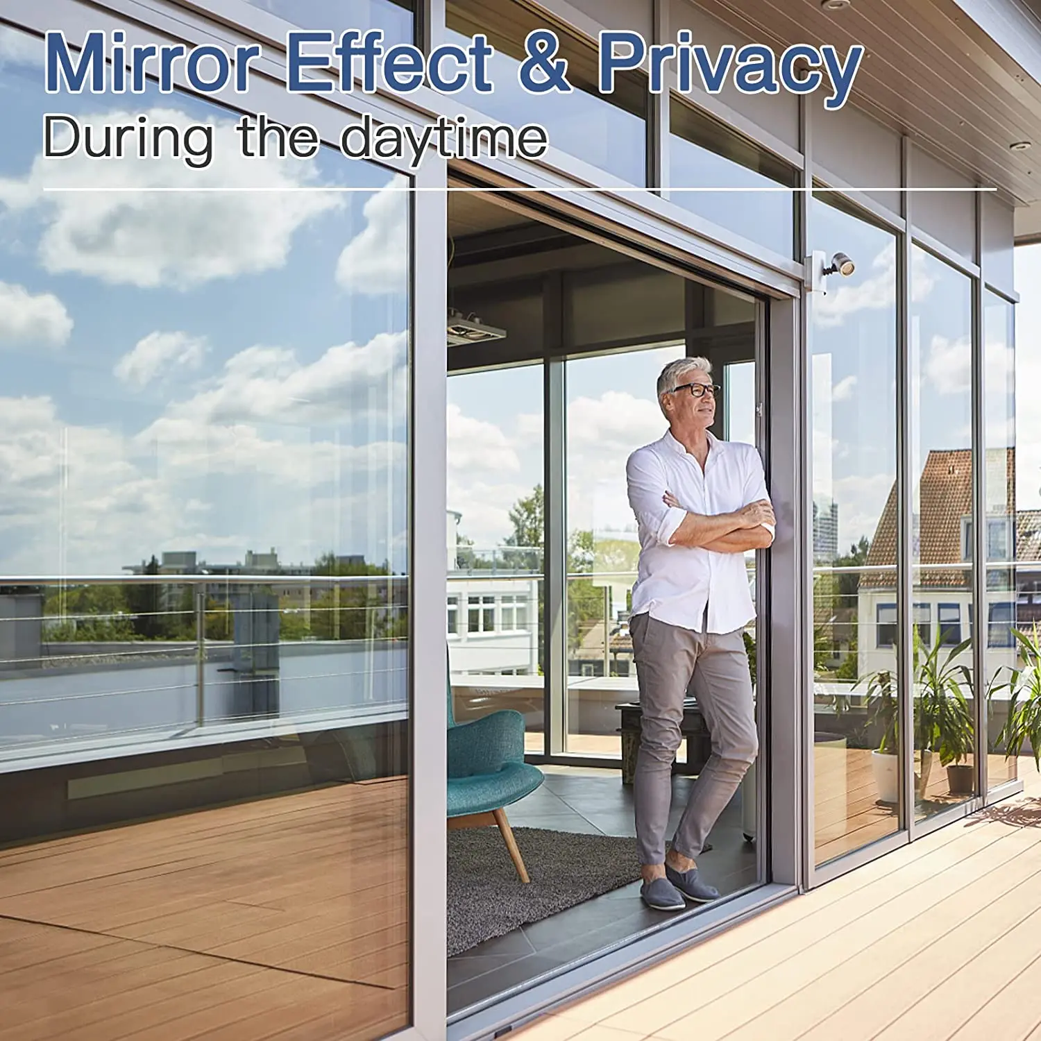 Glasfolie, privacy Zelfklevende Glas Sticker Voor Home Office Reflecterende Spiegel Film Zon Blokkeren Anti Uv Window Tint