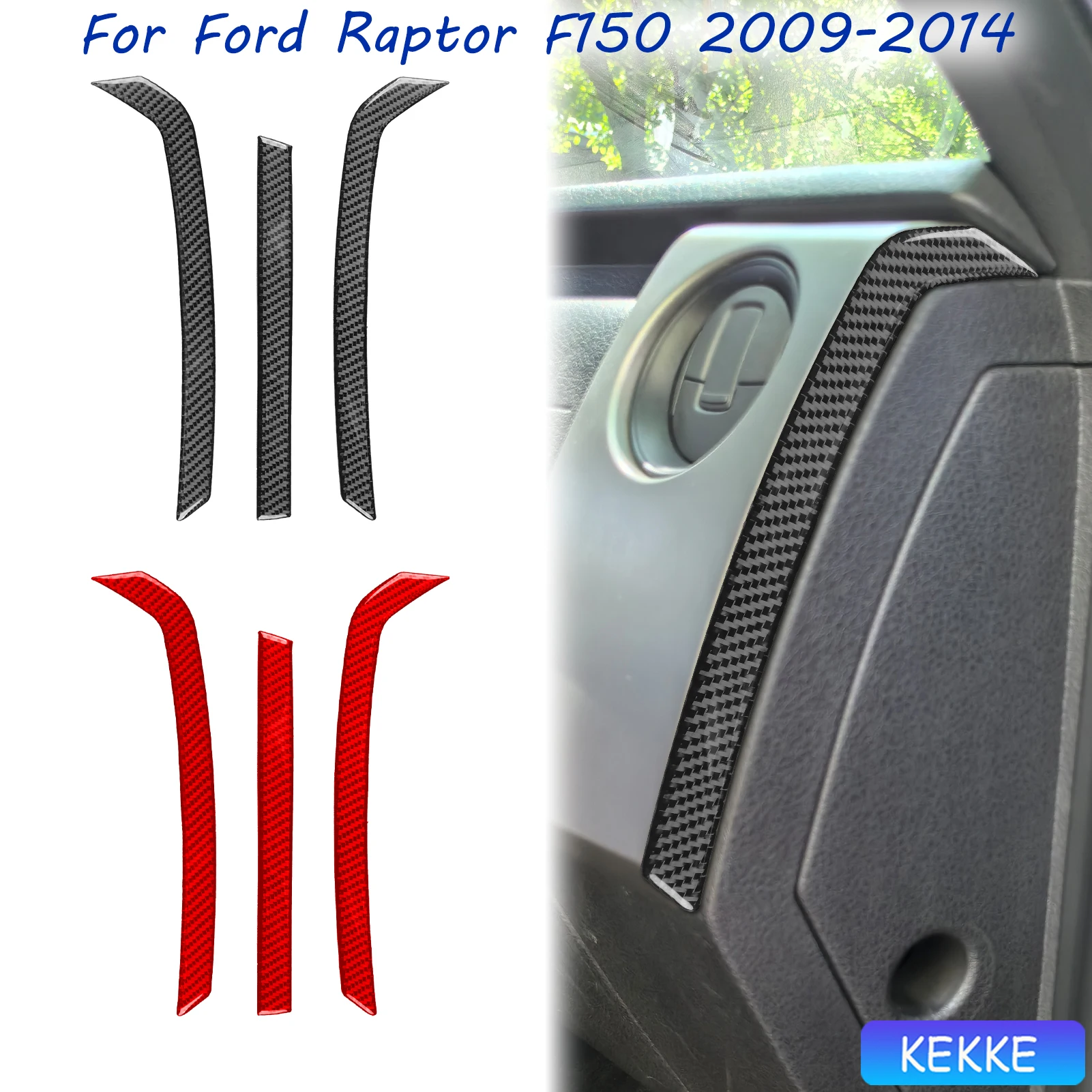 

For Ford F150 Raptor 2009-2014 Real Carbon Fiber Side Stickers On Both Sides Of The Air Outlet Auto Trim Accessories