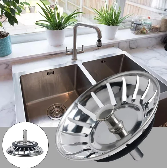 1PCS Stainless Steel Sink Drain Basin Drainer Waste Strainer Plug Waste Basket Sealing Lid for Kitchen Bathroom Accessories