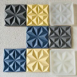 2Pcs Square Coaster Silicone Mold Diamond Pattern Computer Background Wall Decor Wall Tile Cement Mold DIY Gypsum Resin Molds