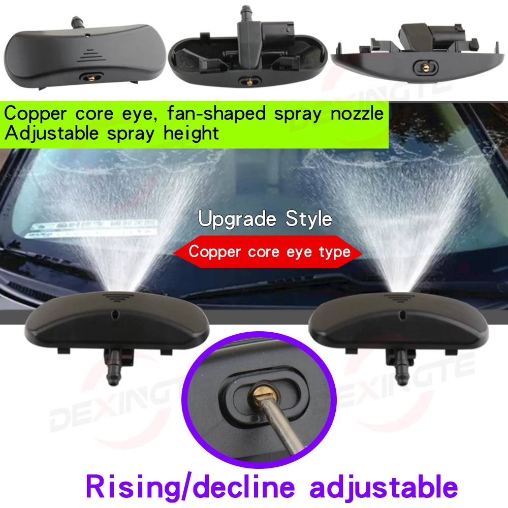 Image of 2 Stück Auto-Frontscheibenwaschdüsen mit Heizfunktion für AUDI A1 A3 A4 A5 A6 A8 Q2 Q3 Q5 Q7 A7 TT – Sprühdüsen mit Kupferkern