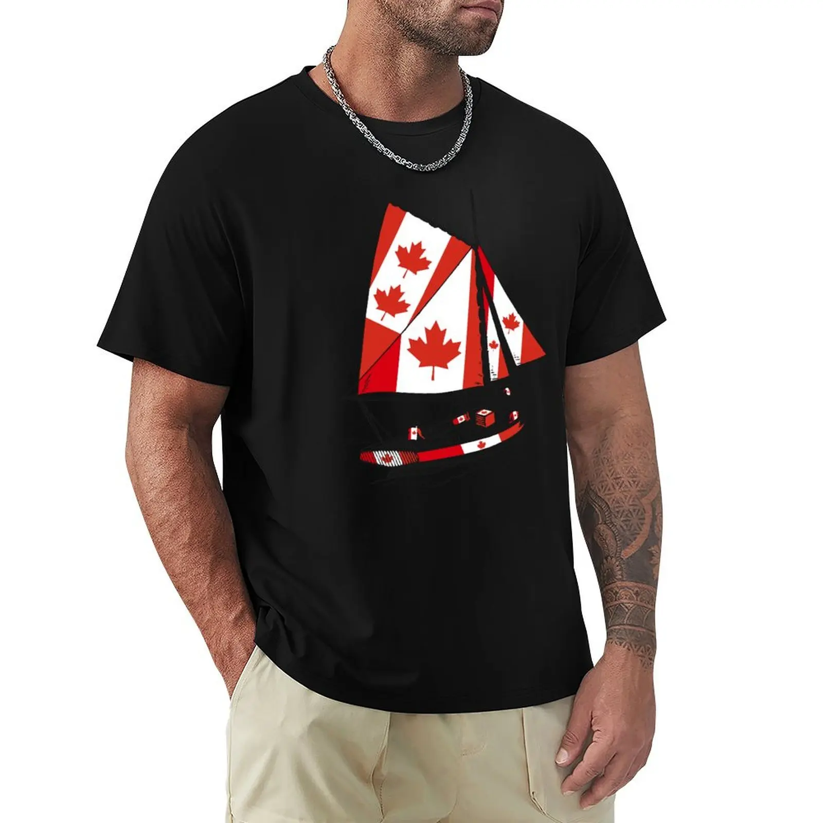 

Canada Sailor Ship Sailing with Canada Team T-Shirt Big Size Crew Neck T-Shirt