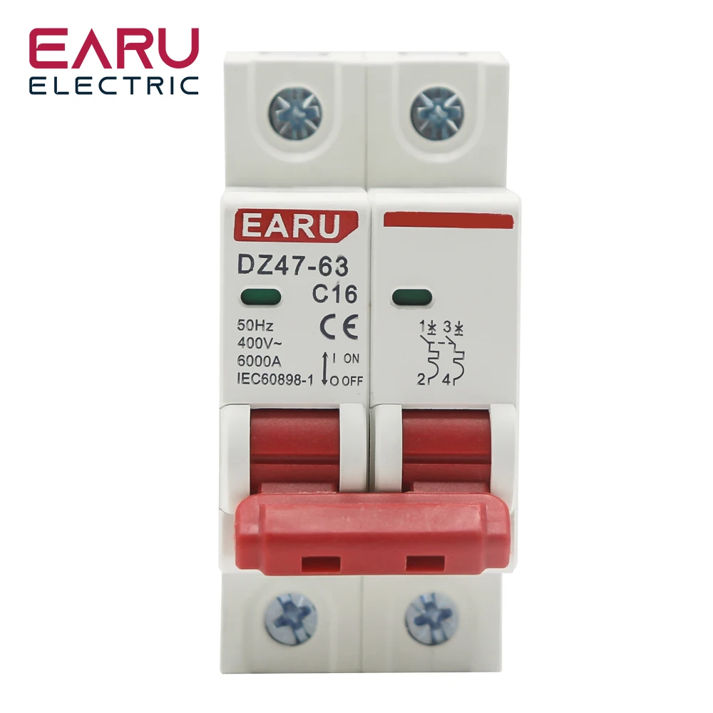 

DZ47 C45N 2P 3A/6A/10A/16A/20A/32A/40A/50A/63A 400V~ C Type Mini Circuit Breaker MCB Mounting Din Rail Breaking Capacity 6KA