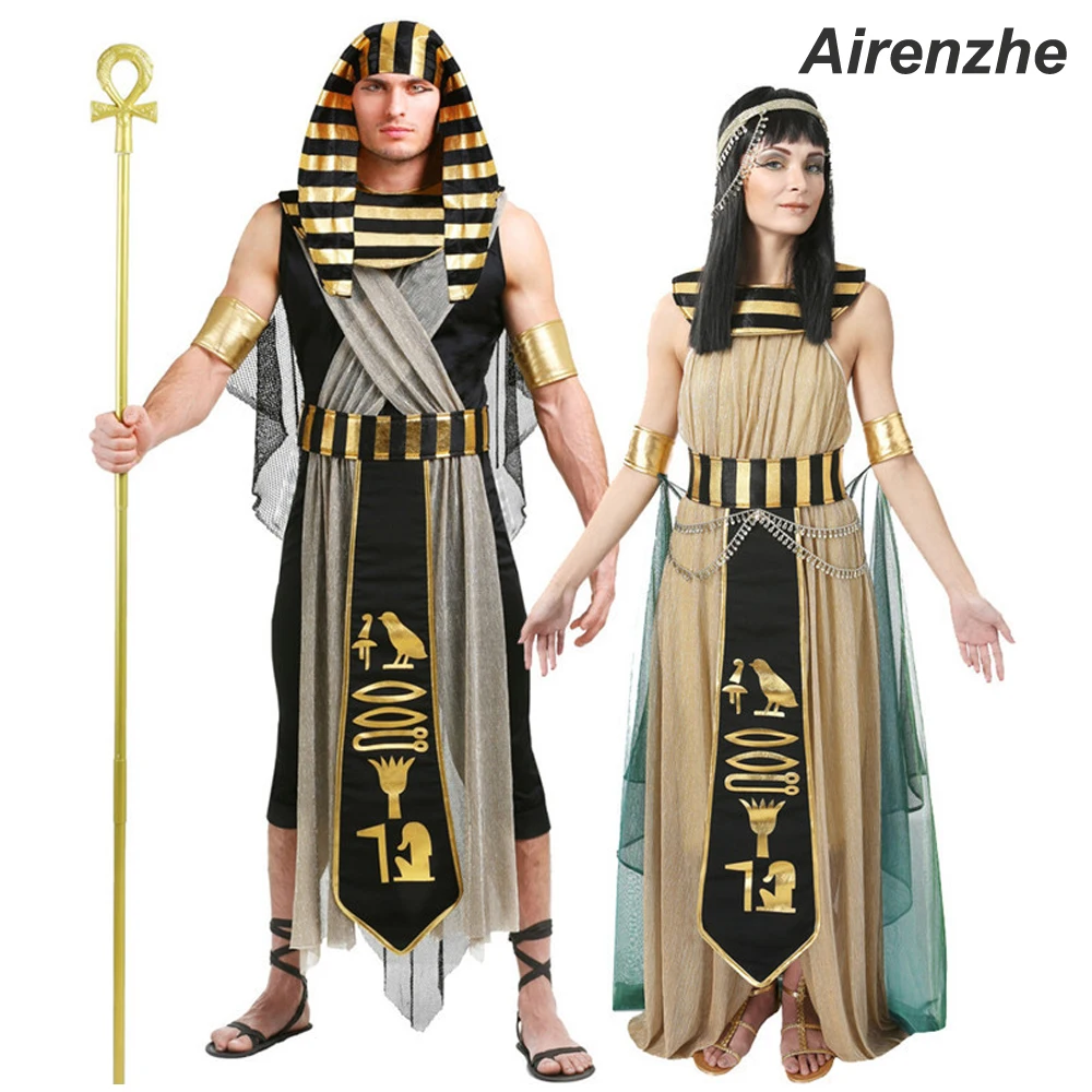 

Halloween Ancient Egypt Egyptian Pharaoh Costume for Men King Cleopatra Queen Cosplay Carnival Party Medieval Couple Party Dress