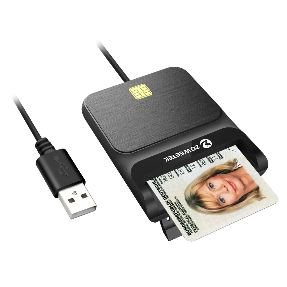 New Zoweetek EMV USB Contact Chip Smart Card Reader for DNI ID IC Card