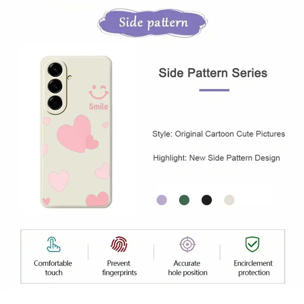 Cute Heart Face Case For Samsung Galaxy A56 A55 A54 A53 A52 4G 5G A36 A26 A16 A06 A35 A25 A15 A34 A24 A14 A33 A32 A23 A13 Cases