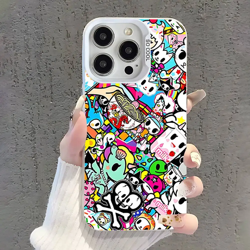 اليابان T-Tokidokis فتاة جراب هاتف آيفون 17,16,15,14,13,12,11,Pro,XS,Max,Plus,Mini,SE الأبيض كاندي ماتي غطاء مقاوم للصدمات #2