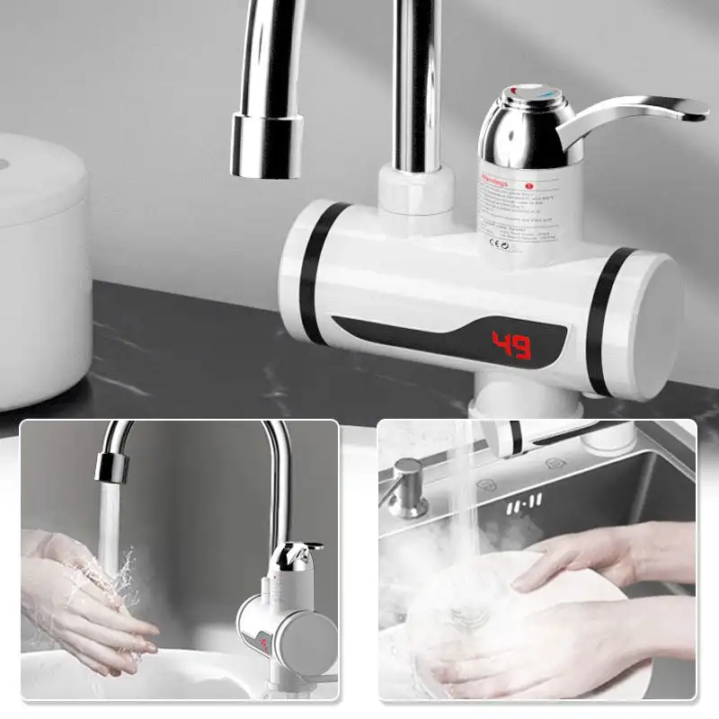 Electric Kitchen Water Heater Tap Instant Hot Water Faucet Heater Cold Heating Faucet Tankless Instantaneous Water Heater