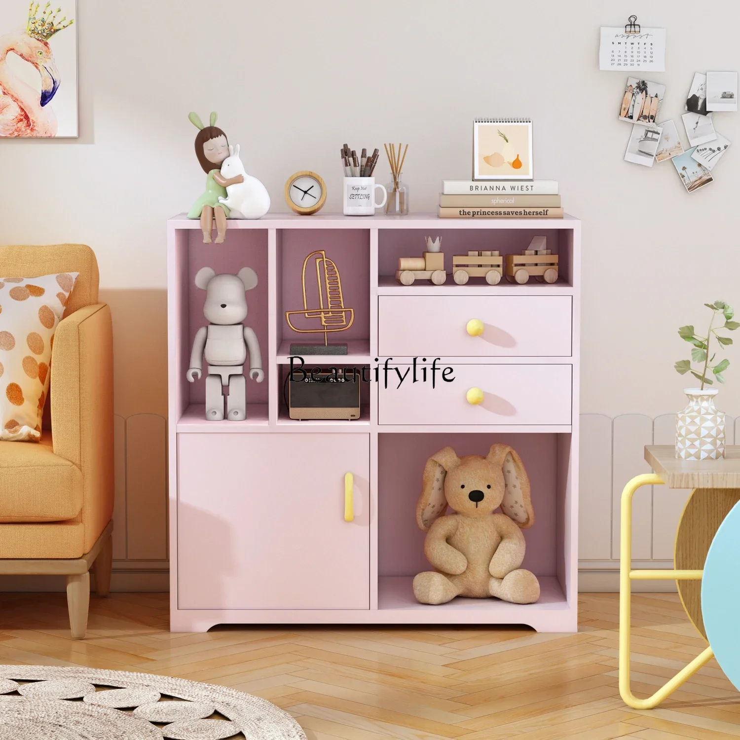 

lDopamine storage cabinet Living room Home locker Multi-layer finishing shelf