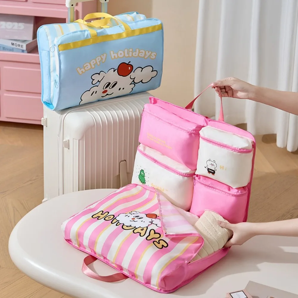

Large Capacity Travel Storage Bag Lightweight Hanging Luggage Organizing Bag Divided Storage Washable Handheld Sorage Bag