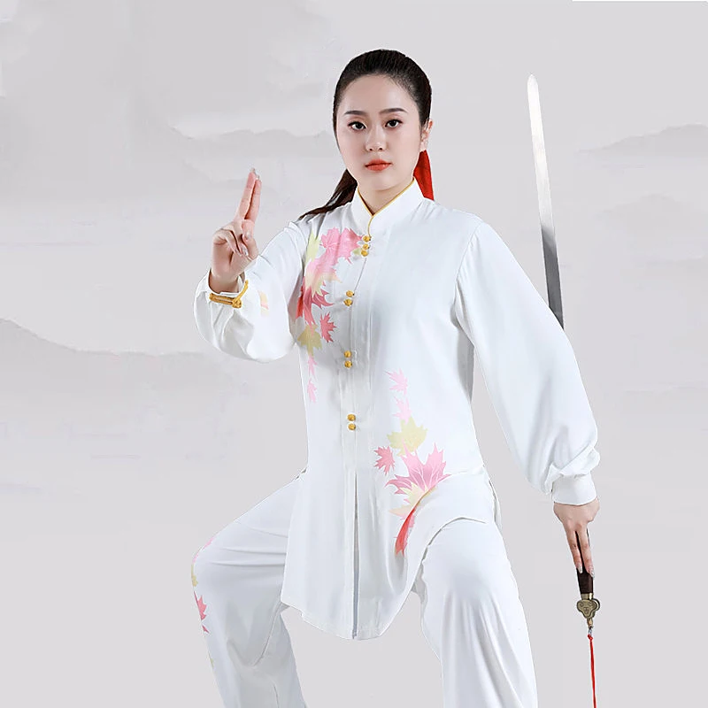 Women's Tai Chi Suit Premium Printed Baduanjin Martial Arts Training & Performance Wear Spring/Autumn for Adults