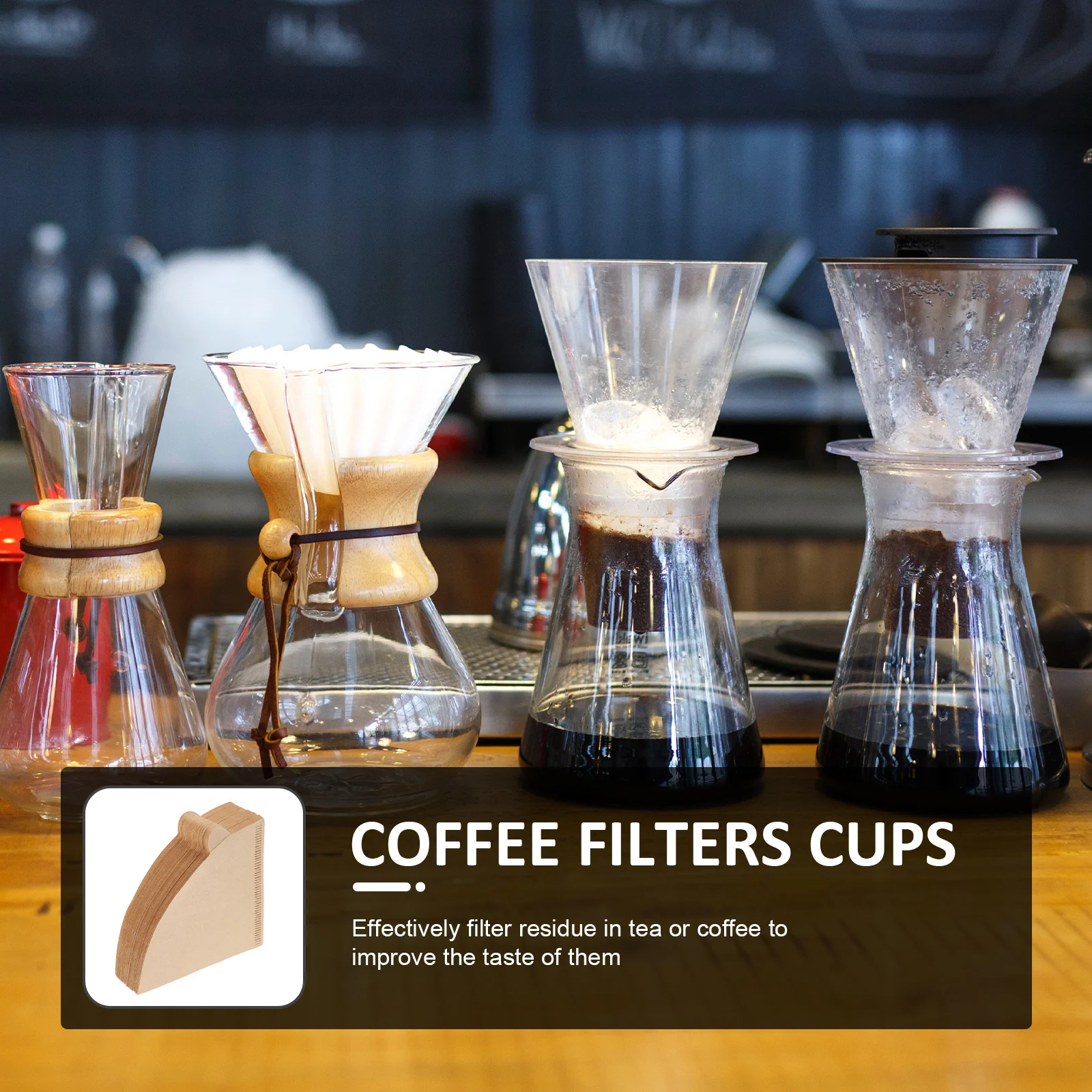 

100pcs Filter Cones Disposable Filtering Papers For Tea Coffee Residue Free Brewing Lightweight Portable Design Paper Coffee