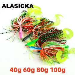 ALASICKA 40g 60g 80g 100g Tenya Madai Jig Kabura Saltwater Fishing Lure Jighead Lead Sea Boating Bait Krewetka Gumowa spódnica Przynęta