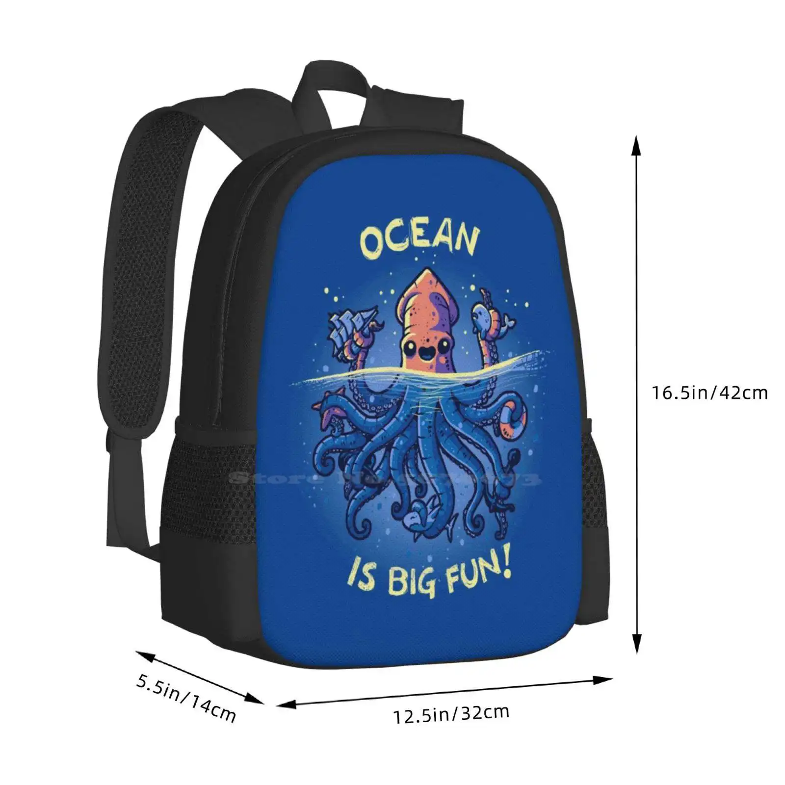 Joyful Kraken mochilas escolares para niñas adolescentes, bolsas de viaje para ordenador portátil, Kraken Sea Monster, Ocean Water, Deep Ship Danger Animal Cryptid