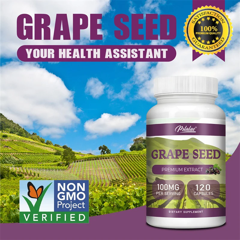 Grape Seed - Eliminate Facial Wrinkles, Brighten Skin Tone, Dark Spots Remover, Antioxidant, Allergy Relief