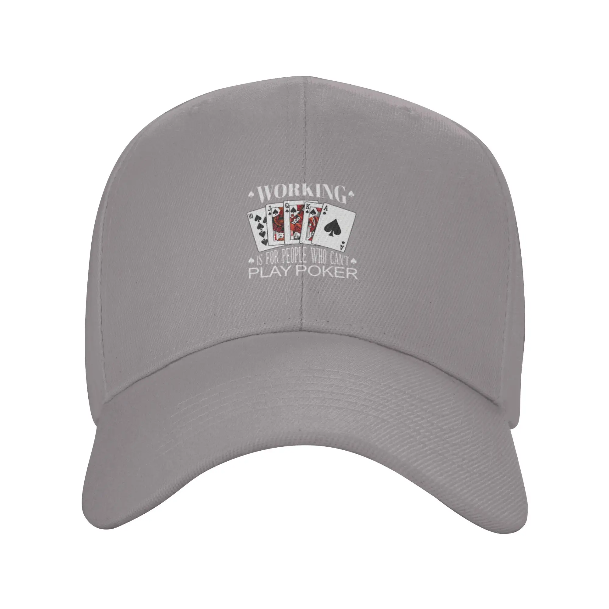 Hot Sale Work Is For People Who Can t Play Poker Card Poker Baseball Cap  Soft Men's Hat  Photography Shoot Men's Hat
