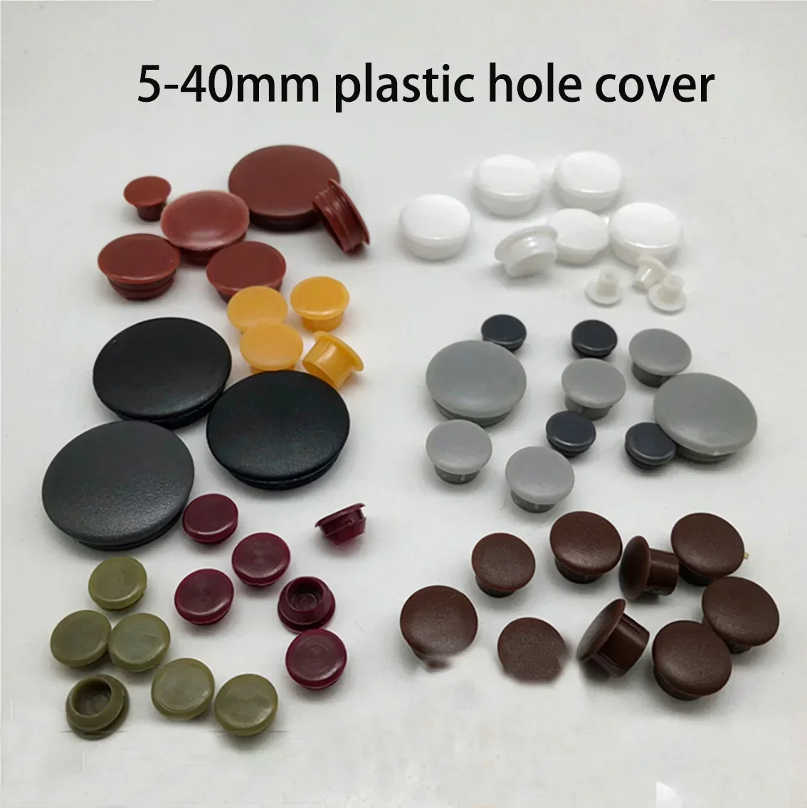 2-100pcs Diameter 15/16/17/18-40mm Plastic Round Snap-on Cover  for Furniture Screw Holes Hidden Caps Dust Proof DIY Repair Kit