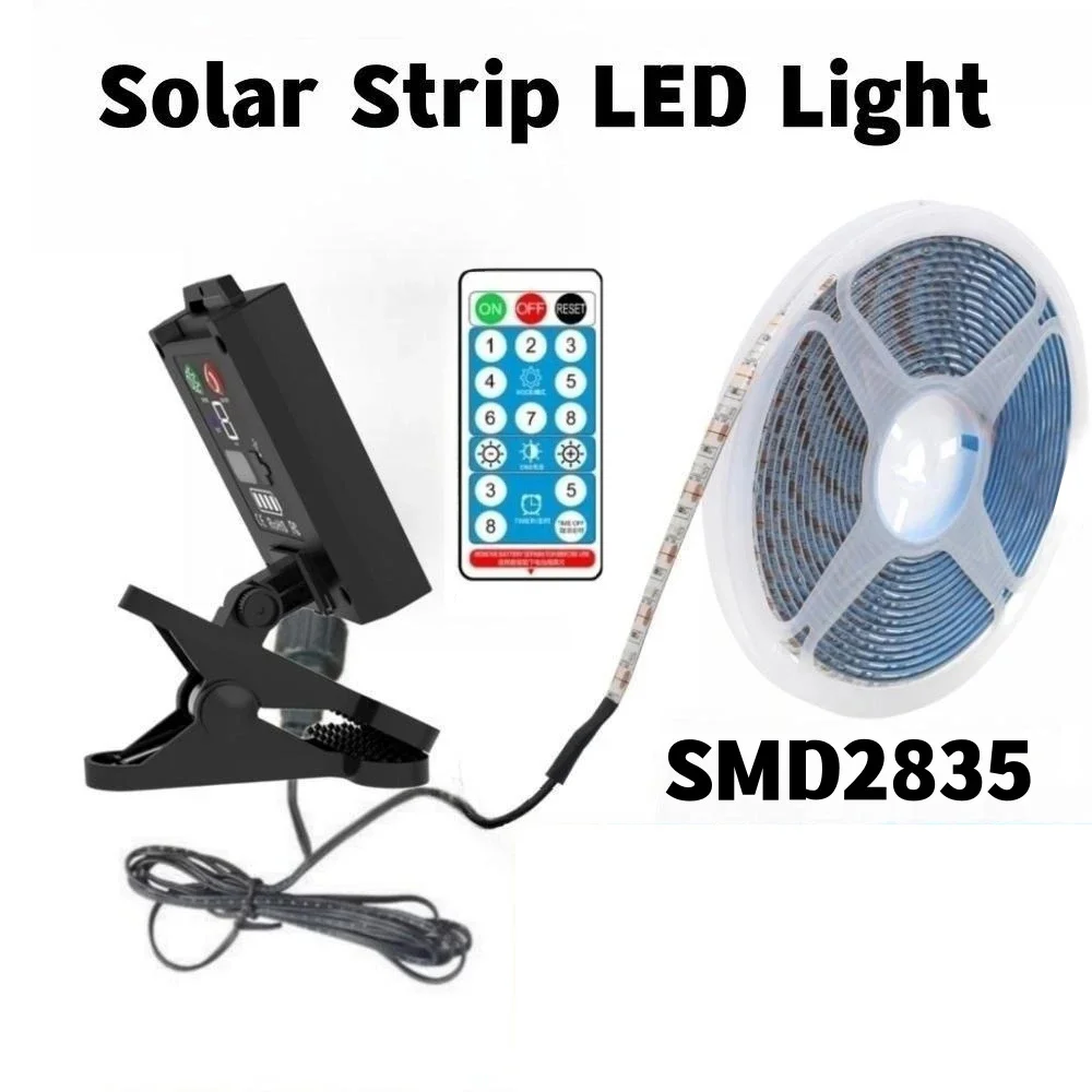 5V Solar LED Strip Light Remote Control 2835 60 LEDs Flexible Tape Lights Waterproof Warm White 0.5m 1m 2m 5m Garden Decoration