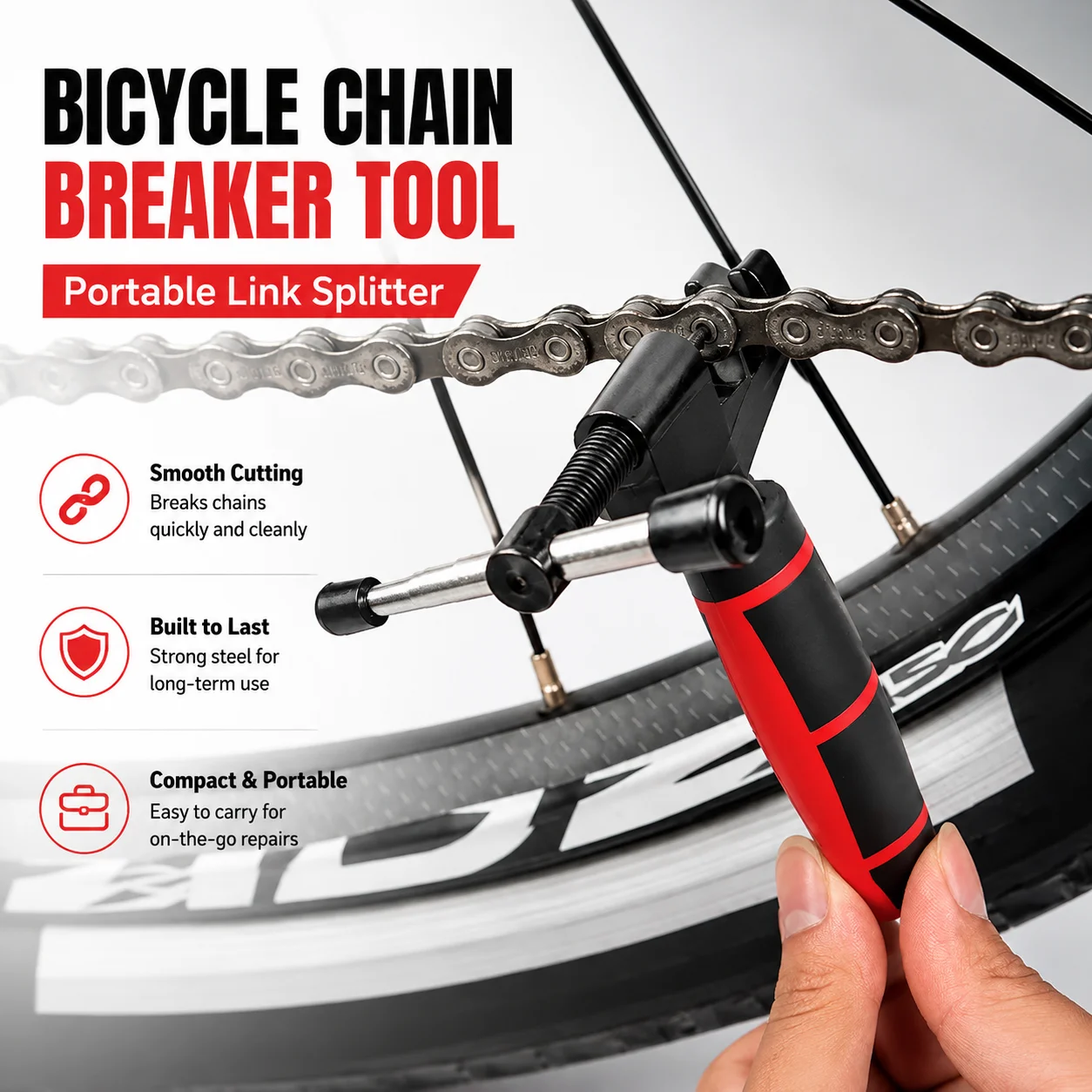 Bicycle Chain Breaker Tool Portable Link Splitter for Mountain Road Bike Chain Pin Removal Installation