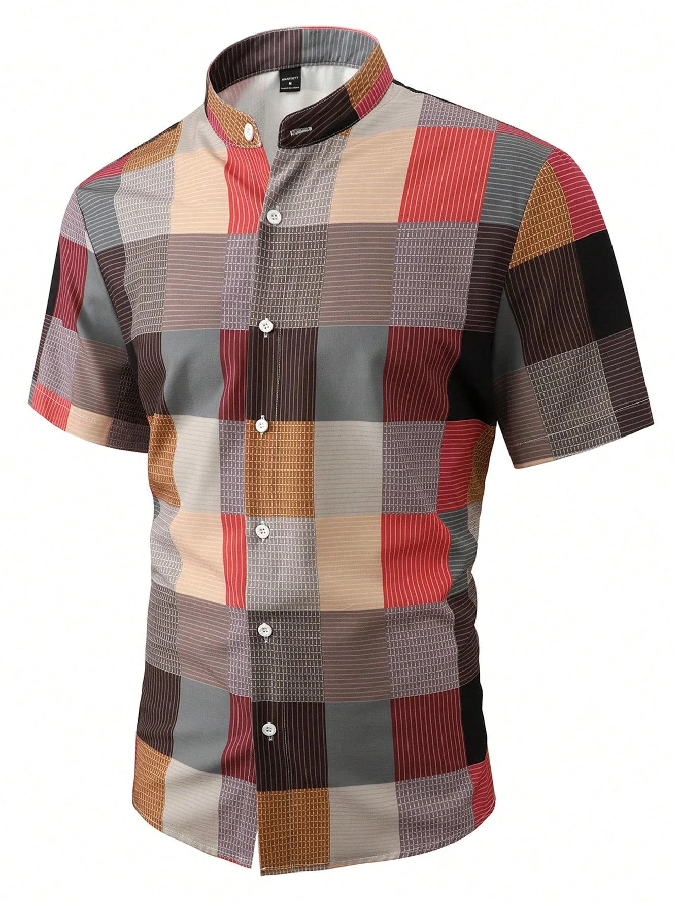 7-Color Summer New Checkered Shirt Men's Short Sleeve Hawaiian Casual Loose Large Size Shirt XS-6XL Quick Shipping