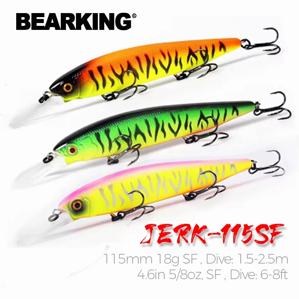Bearking M116 Jerkbait – 115 mm flotación lenta para lubina y lucio - imagen 2