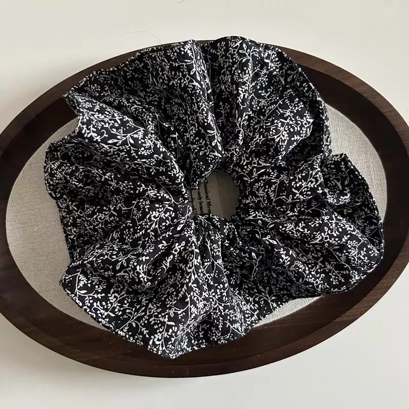 Korea Mode Big Floral Scrunchie Für Frauen Übergroße haarbänder mädchen elastische haargummi grande haar seil colet scrunchies geschenk – Detail 4