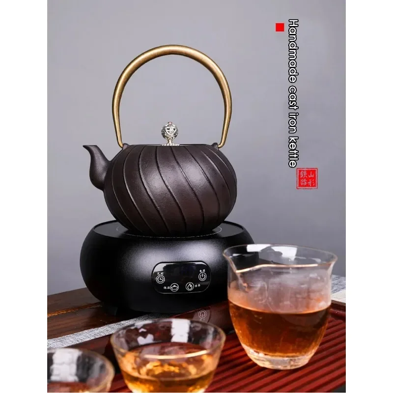 1.2L Japanese Style Iron Kettle Copper Lid Cast Iron Teapot With Filter Handmade Home Pig Iron Boiling Kettle