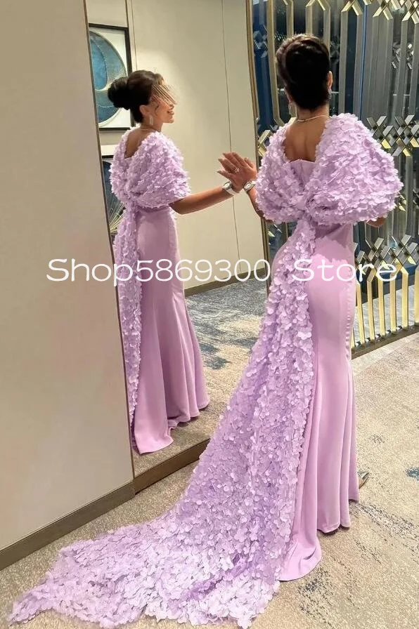 Sweetheart Mermaid Prom Dress With Long Bow Appliques Shawl 2025 Lilac Lavender Trumpet Evening Occasion Gown for Women