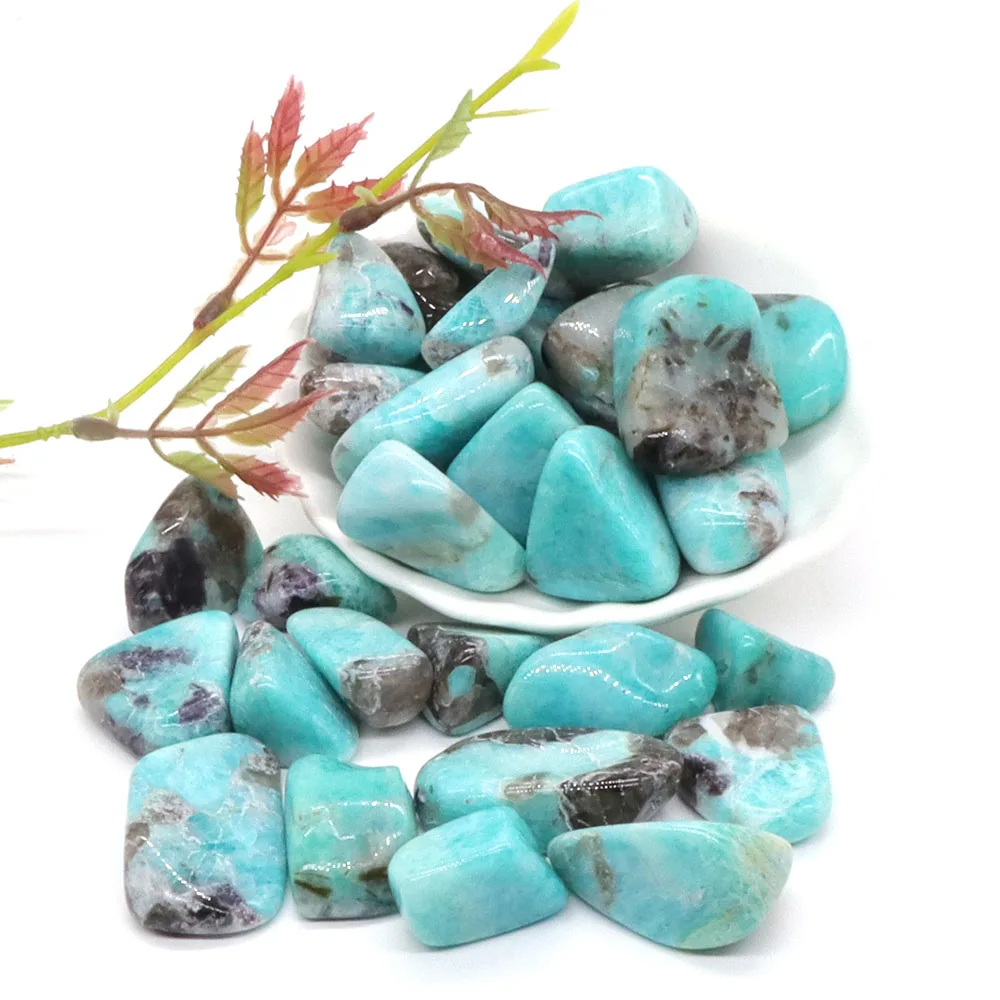 

Tumbled Stone Natural Gems Amazonite Crystal Reiki Healing Energy Specimen Irregular Rock Bulk Mineral Home Aquarium Decoration